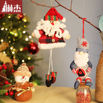 Linjie 2020 Christmas Tree Decorations Pendant Fabric Snowman pendant Santa Claus pendant Christmas Doll