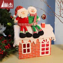 Linger Christmas decorations 50cm Old Man snowman snow house Christmas gifts Christmas window ornaments