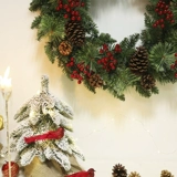 Linjie 60см Рождественское Большое Цветочное Кольцо ворота Виноградные виноградные лозы Рождество 45см украшение венка торгового центра Аранжировка сцены