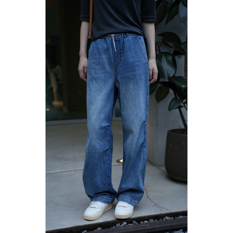 Outdoor Versatile Pants with Adjustable Cuffs and Elastic Waist, Paratrooper Jeans