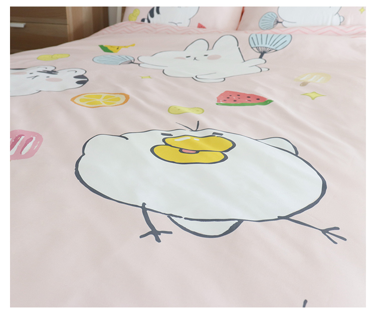 Phòng nguyên bản hoạt hình giường bông bốn mảnh cotton sinh viên đơn 1,5 m chăn ký túc xá ba mảnh - Bộ đồ giường bốn mảnh chăn ga gối đệm đẹp