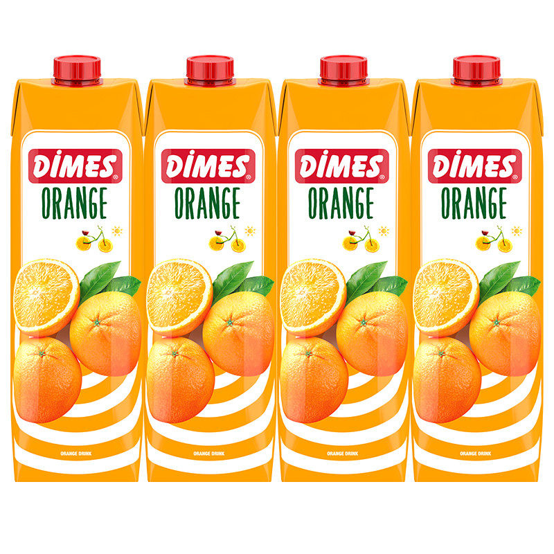 Turkey original imported juice Dimei juice (DIMES) orange juice 1L*4 bottles of fruit and vegetable juice drinks