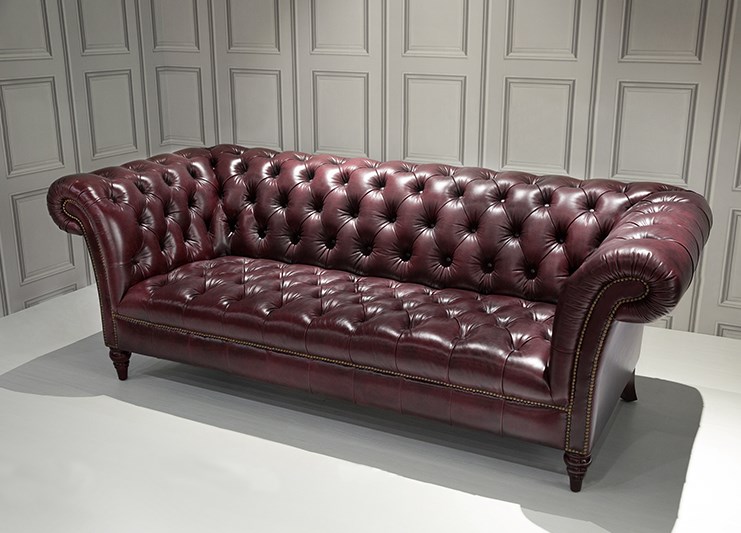 American retro rượu vang đỏ sofa da khách sạn thanh kéo khóa da nghệ thuật ba dầu sáp da phòng khách sofa - Ghế sô pha giường sofa gấp gọn