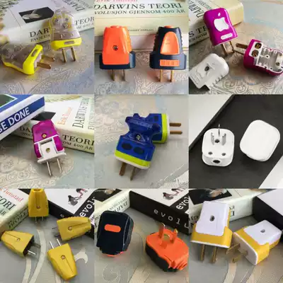 Household full copper high power rotatable 2 plugs 3 plugs two pins three holes item 3 eyes three phase power cord fork 10A