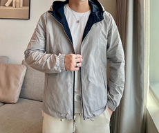 Куртка prada/普拉达春夏新款三角标男士双面穿休闲连帽夹克外套男装大码