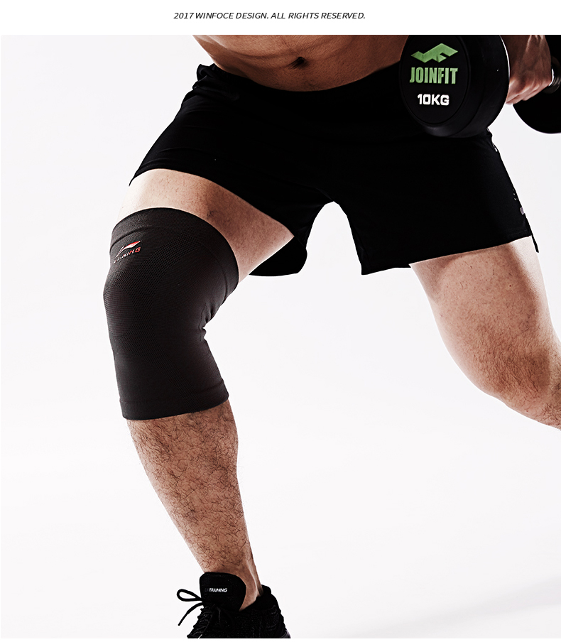 Li Ning đầu gối thể thao bóng rổ thiết bị bảo vệ thoáng khí nam và nữ chạy bộ thể dục đi bộ đệm đầu gối mùa xuân và mùa thu mỏng thoáng khí miếng bó đầu gối