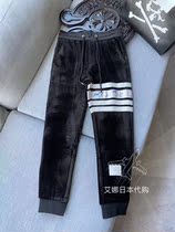Aina Nidai ThomBrowne autumn and winter new TB corduroy trousers striped dolphin print casual pants men