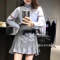 Aina Ridai THOM BROWNE 20SS skirt short front and long miniskirt high waist A pleated skirt