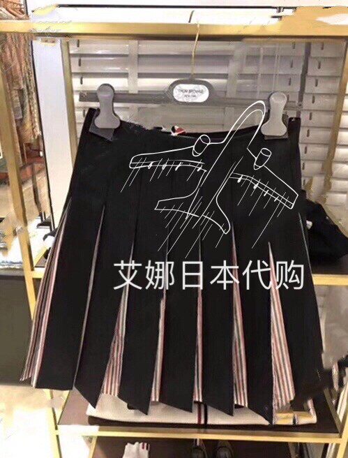 (Aina Nidai) Thom Browne 20 Spring/Summer TB stitching red and white striped pleated preppy skirt