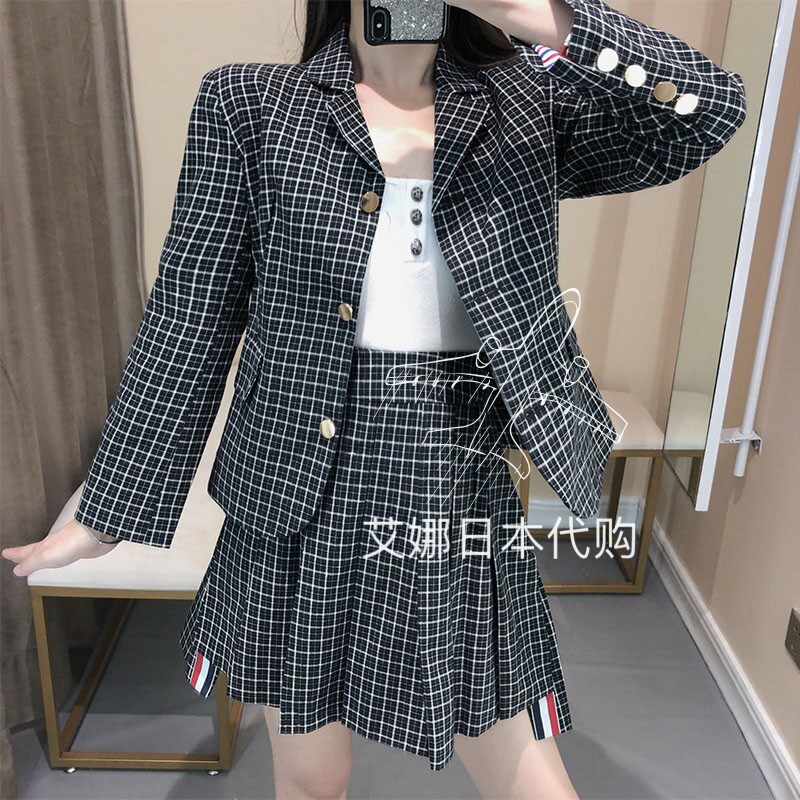 Aina Day Thom browne20 Spring Summer Academy Style Sub-suit jacket Thin Woman Temperament Western Suit