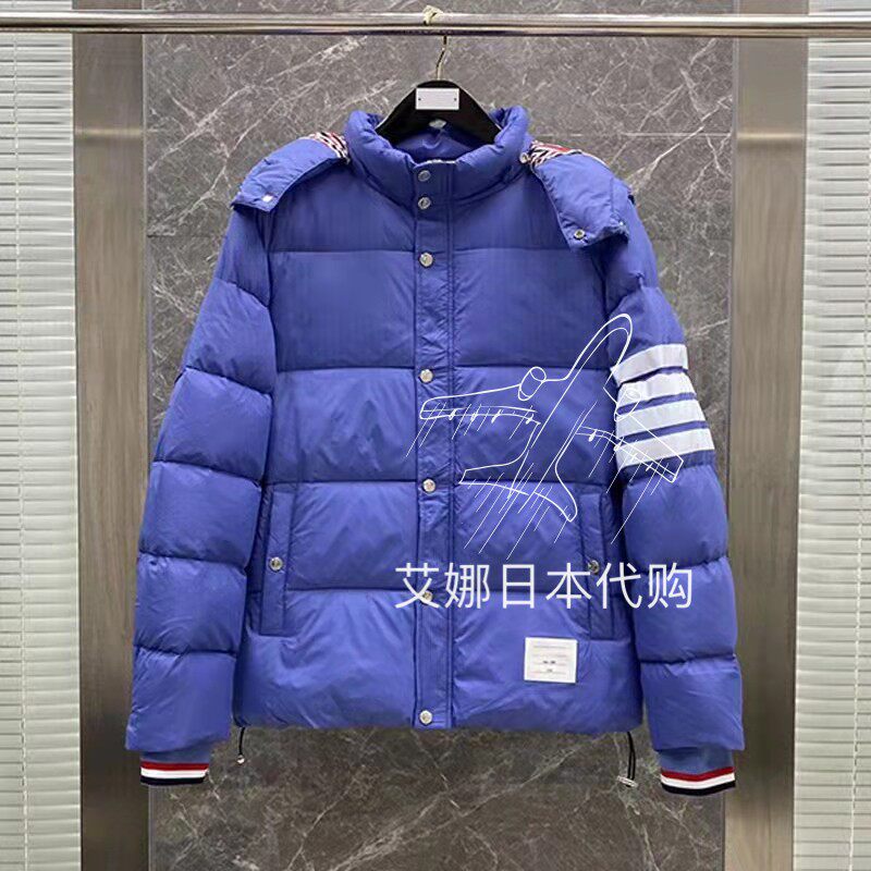 Aina Day Thom Browne21 autumn and winter hooded four-bar thickened warm down jacket for men and women