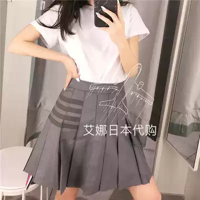 Thom Brown pleated skirt spring and summer TB classic four-bar front short back long high waist A skirt skirt
