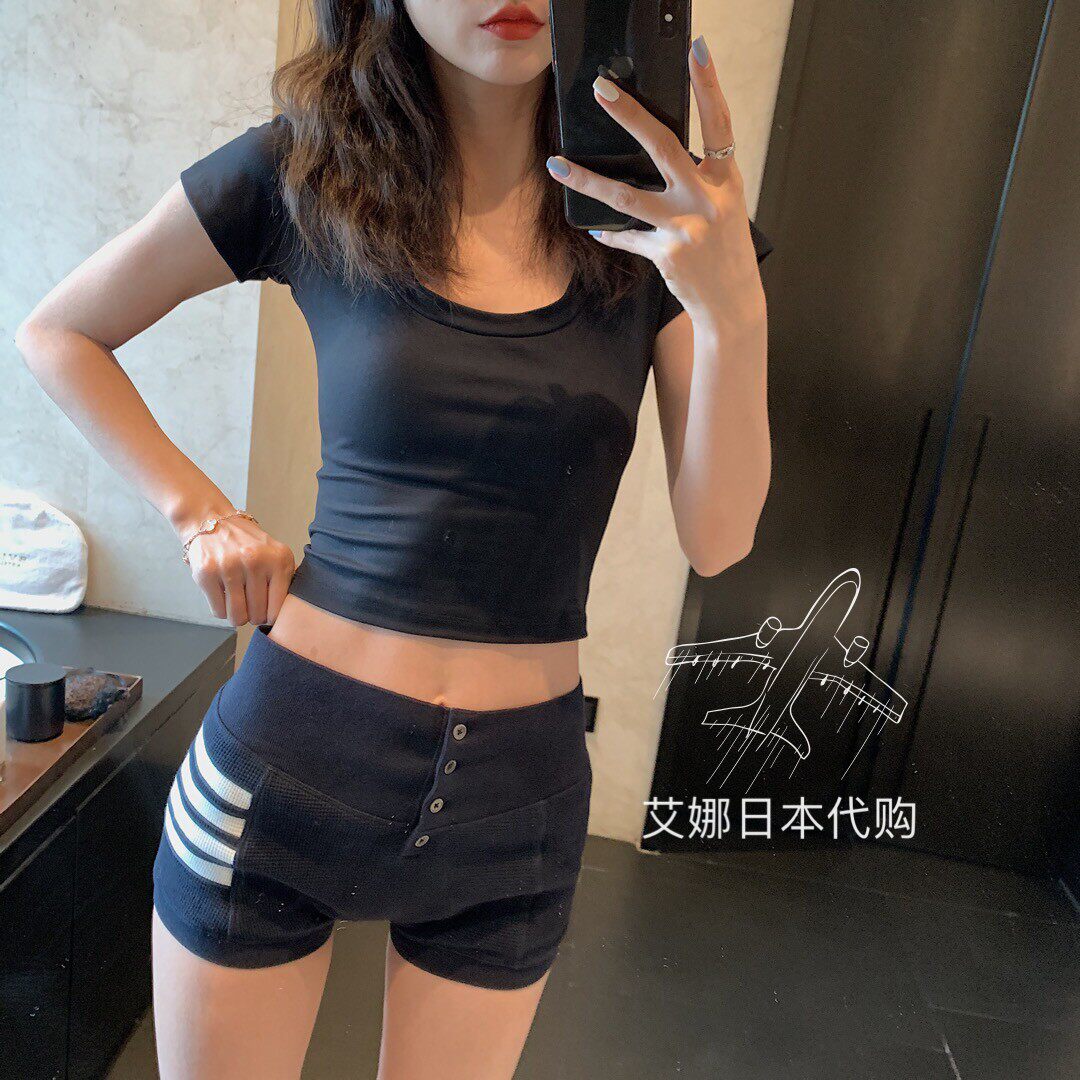 thom browne20 summer TB waffle hot pants sexy casual button shorts sports underwear