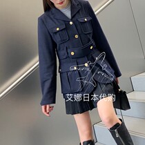 Aina Ridai Thom Browne20 spring new tb wool coat female temperament lace lapel coat