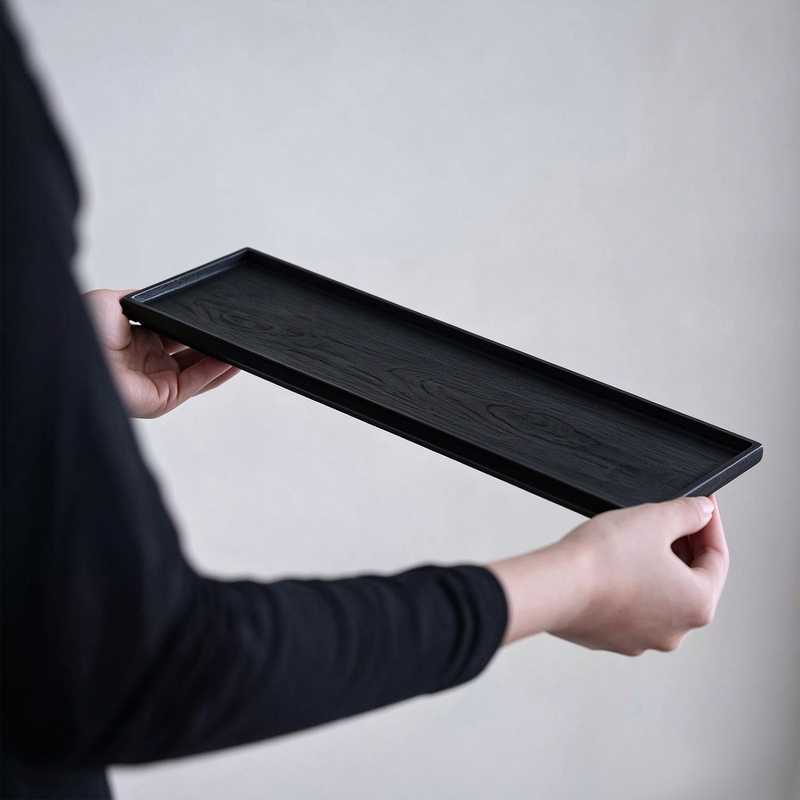Vast Boundless Utensils |   [Early Spring] Handmade Tea Tray Made of Birch Wood, New Chinese-Style Premium Long Rectangular Tray