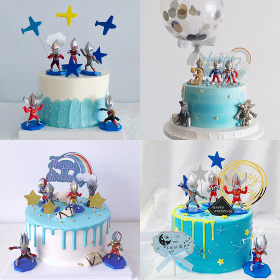 Douyin Net Red Ultraman Little Monster Birthday Cake Cartoon Children S Boy Creative Cake Changsha City Delivery