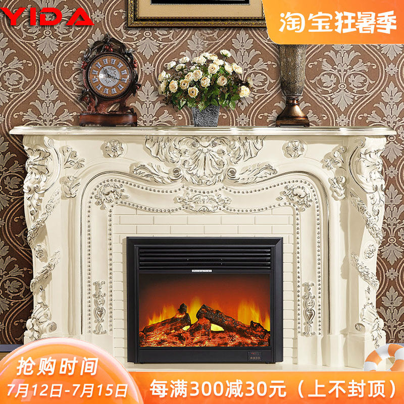 1 5 m 1 8 m European style fireplace decoration cabinet minimalist American solid wood fireplace frame TV cabinet heating electric fireplace core