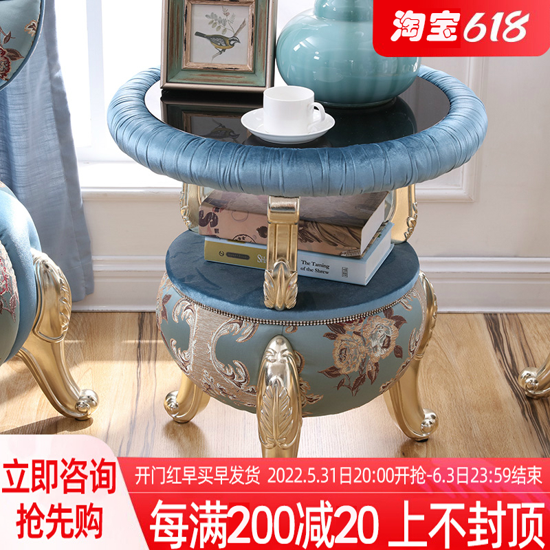 Villa Eu Style Living Room Sofa Edge A Few Corners A Few Sides Table Bedroom Fashion Small Round Table Balcony Small Tea Table Coffee Table