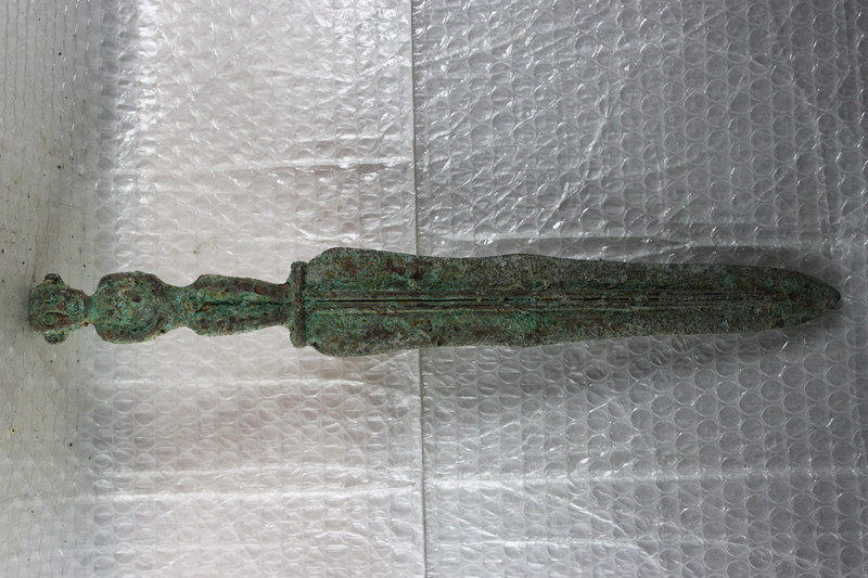 Imitation ancient bronzeware warrior spear ancient soldier removes heavy red spot green rust pendulum pieces collection Jiao Swaying Pieces