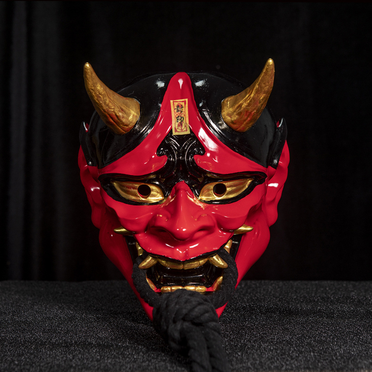 Japanese Demon Lord Hundred Demons Halloween Resin Colorful Prajna Cosplay Mask Props Horror Tattoo Decoration for Men and Women Japanese Demon Lord Hundred Demons Halloween Resin Colorful Prajna Cosplay Mask Props Horror Tattoo Decoration for Men and Women
