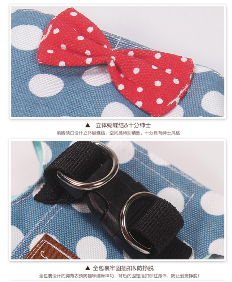 Mèo ngực ra dây xích thú cưng bằng vải cotton thoáng khí Dây thừng mèo dây với dây chống mèo - Cat / Dog hàng ngày Neccessities bình nước tự động cho chó