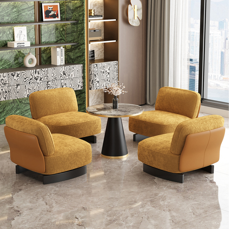Retro Designer Guesthouse Living Room Single Sofa High-End Beauty Salon Clothing Store Rest Area Reception Leisure Table and Chairs