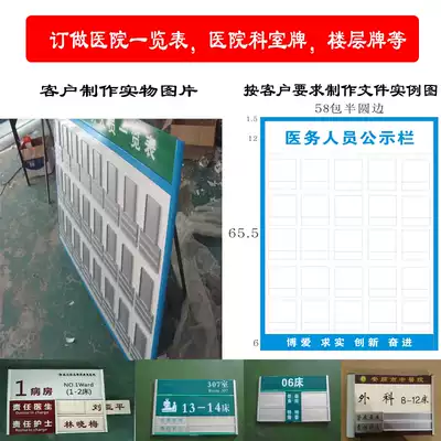 Hospital list aluminum alloy paint screen printing room card floor plate can be replaced