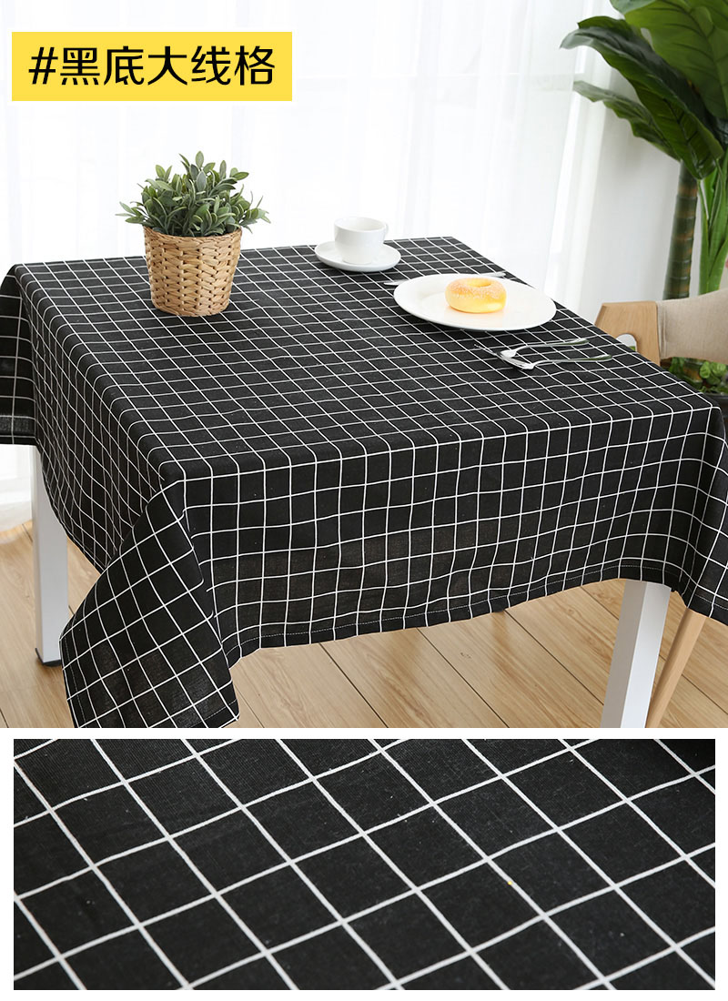 khăn trải bàn bằng vải cotton in tươi nhỏ gió Bắc Âu ký túc xá mạng kẻ sọc đỏ thảm bàn hình chữ nhật cà phê - Khăn trải bàn khăn trải bàn vuông