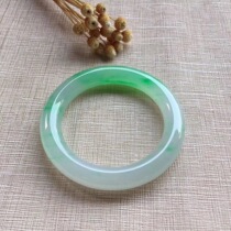 Ice seed floating flower jade bracelet Myanmar a goods round green jade bracelet positive circle floating green jade bracelet womens model