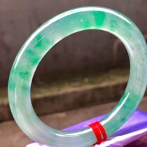 Natural Ice Floating Flower Jade Bracelet Myanmar a Cargo Circle Jade Bracelet Green Round Jade Bracelet Womens