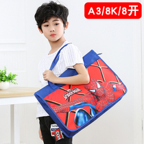 A3 art tool bag Large capacity primary school student tote bag Painting tool bag childrens 8K sketch paper file bag