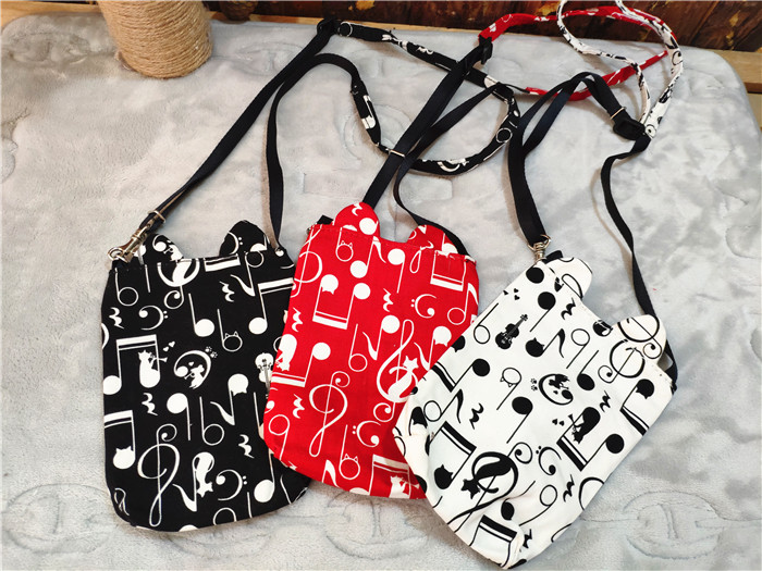 Day single CAT CAT CAT pure cotton canvas three-color double-layer mobile phone bag mobile phone bag can be shoulder bag