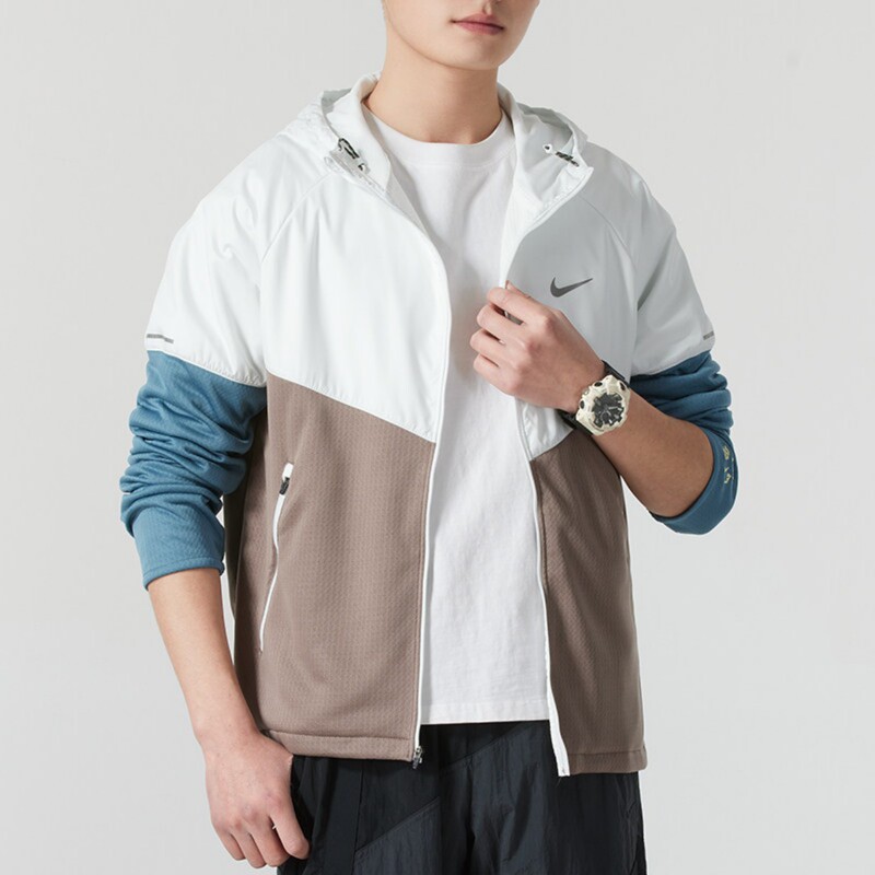 Nike Jacket Men's Spring Sportswear Woven Fashionable Breathable Casual Hooded Top Jacket Hv8222-121