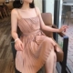ANNA nhà mùa hè mới nhỏ tươi mát eo cao xếp ly váy xếp ly váy quần áo phụ nữ - Váy eo cao