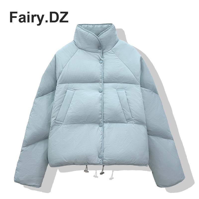 Off-Season Blue down Jacket for Women, Short Style, 2025 New Korean Version, Petite Size, White Duck Down, Lightweight, Taro Purple Coat