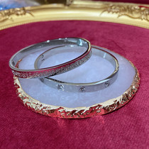Dingdingtai brand special handicraft spray half circle text half circle diamond bracelet can be opened and does not fade white diamond bracelet