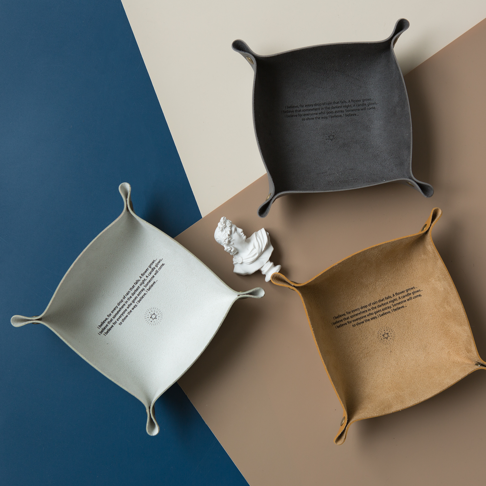 Nordic storage tray creative leather household tray porch dining table desktop organize key debris storage artifact