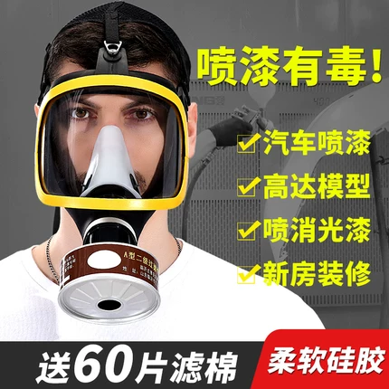 防毒面具消毒防烟面罩喷漆甲醛消防全面罩装修神器防粉尘可配气罐