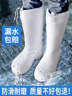 Nước Giày Xốp Giày Cotton Chống Thấm Nước Chống Trơn Trượt Nước Giày Nhung Dày Giày Đi Mưa Nhà Máy Thực Phẩm Mùa Đông Ấm Áp Cotton ống Cao ủng đen