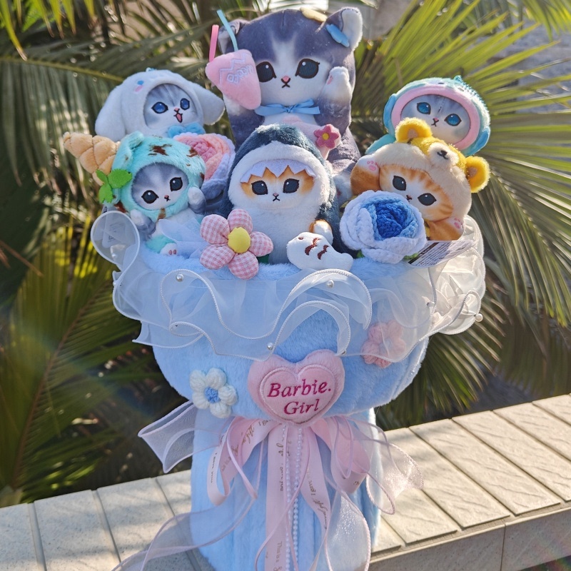 Cute Cat Shark Cartoon Doll Bouquet Graduation Birthday Valentine's Day Wife Creative Gift
