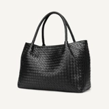 Плетеная барсетка, вместительная и большая универсальная сумка, из натуральной кожи