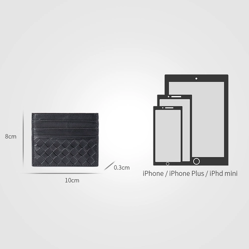 Плетеный ультратонкий картхолдер, маленький кошелек, из натуральной кожи