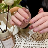 Водонепроницаемые ретро наклейки для ногтей в стиле древности с розой в составе, накладные ногти, украшение для ногтей, брендовые аксессуары для ногтей, 2024 года, в цветочек