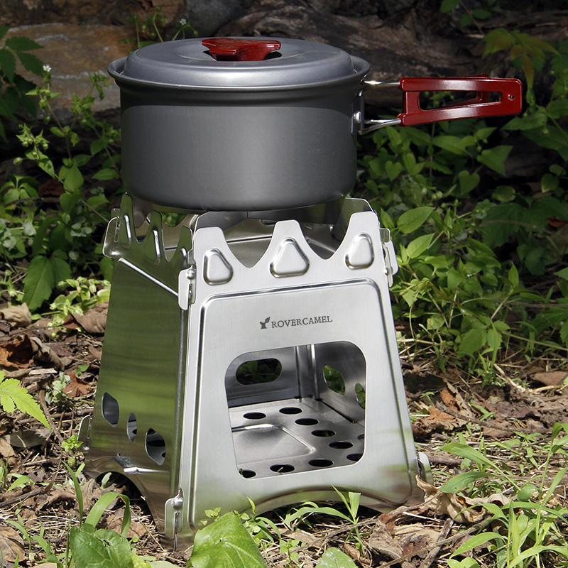 Range Rover Outdoor 304 stainless steel wood firewood stove portable assembly stove fishing stove Wildcamp cooker straight burning stove