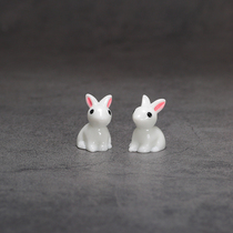 Cartoon little white rabbit childrens and boys  house toy ornaments mini cute ultra-small simulation animal model