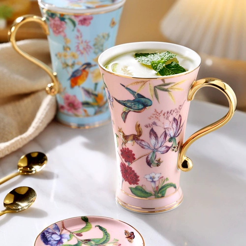 Nosin nuo Xuan In ins пасторальная керамическая чашка с ложкой водной чашки легкая роскошная женская чашка для домашней чашки мужская простота и творчество