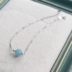 S925 Aquamarine tự nhiên S925 Sterling Silver Anklet Nữ Retro Phong cách Hàn Quốc Sinh viên Hàn Quốc Cá tính Sexy Vòng chân