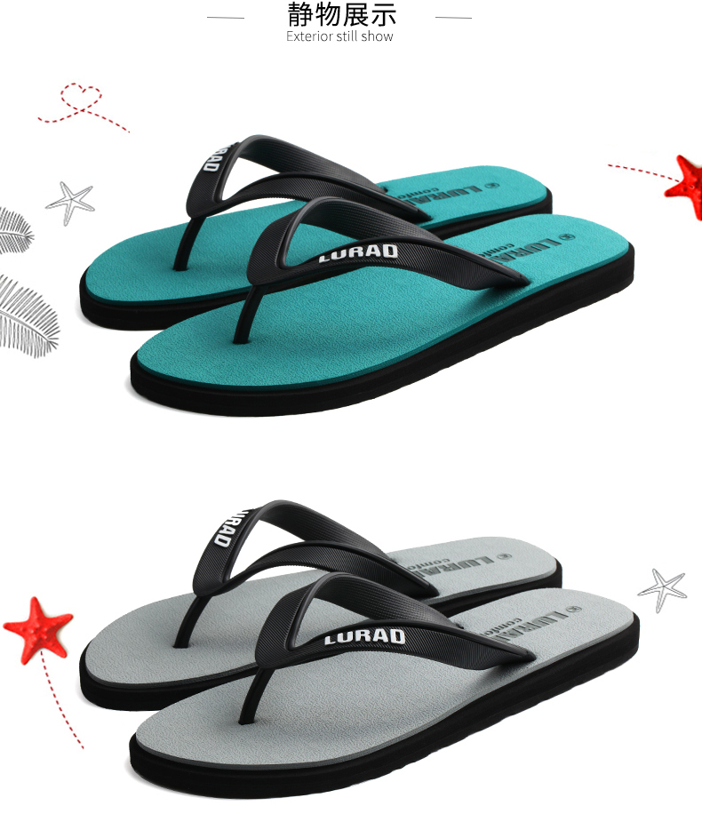 Luladi của nam giới flip-flops mùa hè non-slip ngoài trời dép chân chèo của nam giới thường cao su giày bãi biển xu hướng