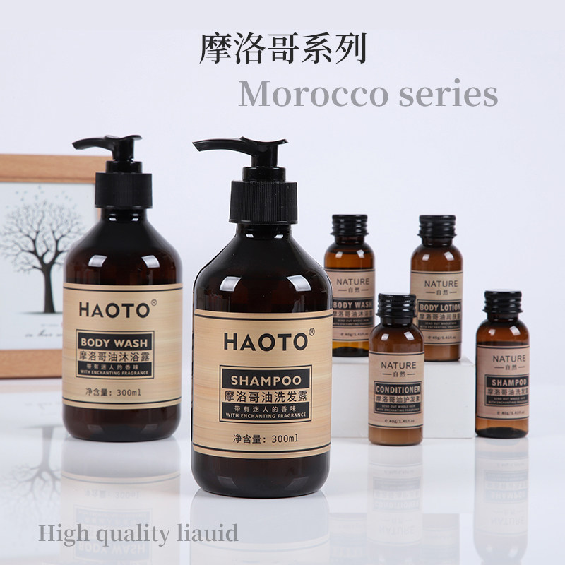 6 bottle box 300ml hotel disposable shampoo shower gel large bottle hotel club washing and protection supplies