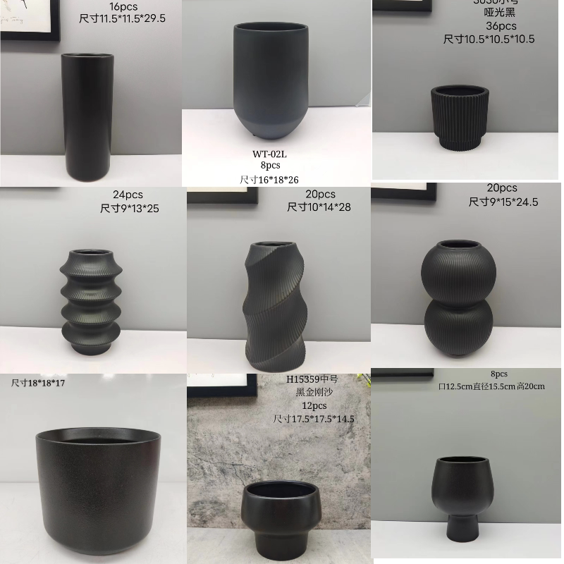 Black Ceramic Vase, Flower Pot, Hydroponic Flower Arrangement, Green Plant Potted Plant, Large Flower Vessel, Human Face Home Living Room Decoration Ornament Black Ceramic Vase, Flower Pot, Hydroponic Flower Arrangement, Green Plant Potted Plant, Large Flower Vessel, Human Face Home Living Room Decoration Ornament